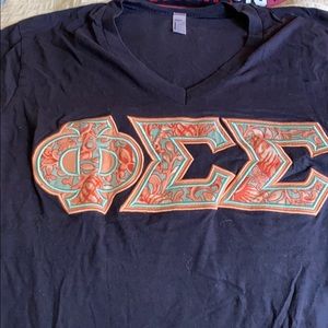 Phi Sigma Sigma Raised Letters T-Shirt